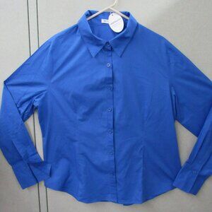 HOTOUCH Womens Cotton Basic Button-Down Long-Sleeve Dress Shirt Slim Fit